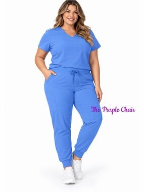 MANDALA NWT High Waisted Scrub Joggers *Ceil Blue 2XL TALL